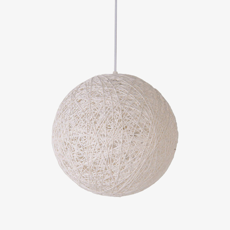 Suspension Boule en Papier Tressé Style Wicker Design Moderne