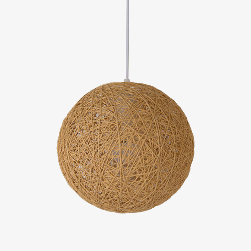 Suspension Boule en Papier Tressé Style Wicker Design Moderne